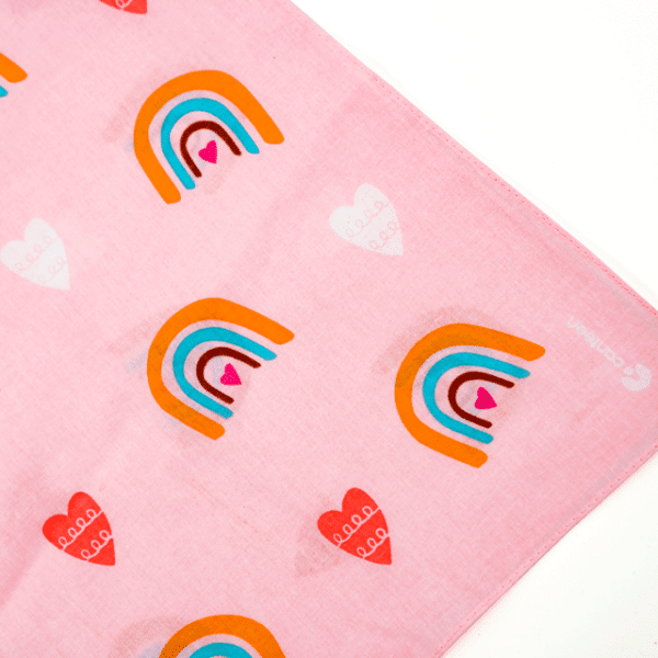 A close up of the Sweethearts cute bandanna