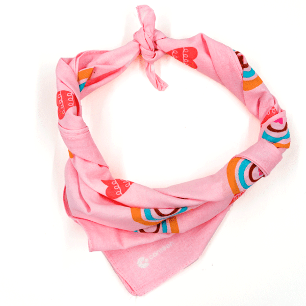 A photo of one of the Sweethearts cute bandannas tied and styled