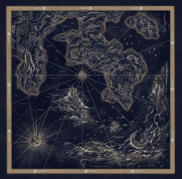 A graphic representation of the East of the Sun, West of the Moon premium bandana